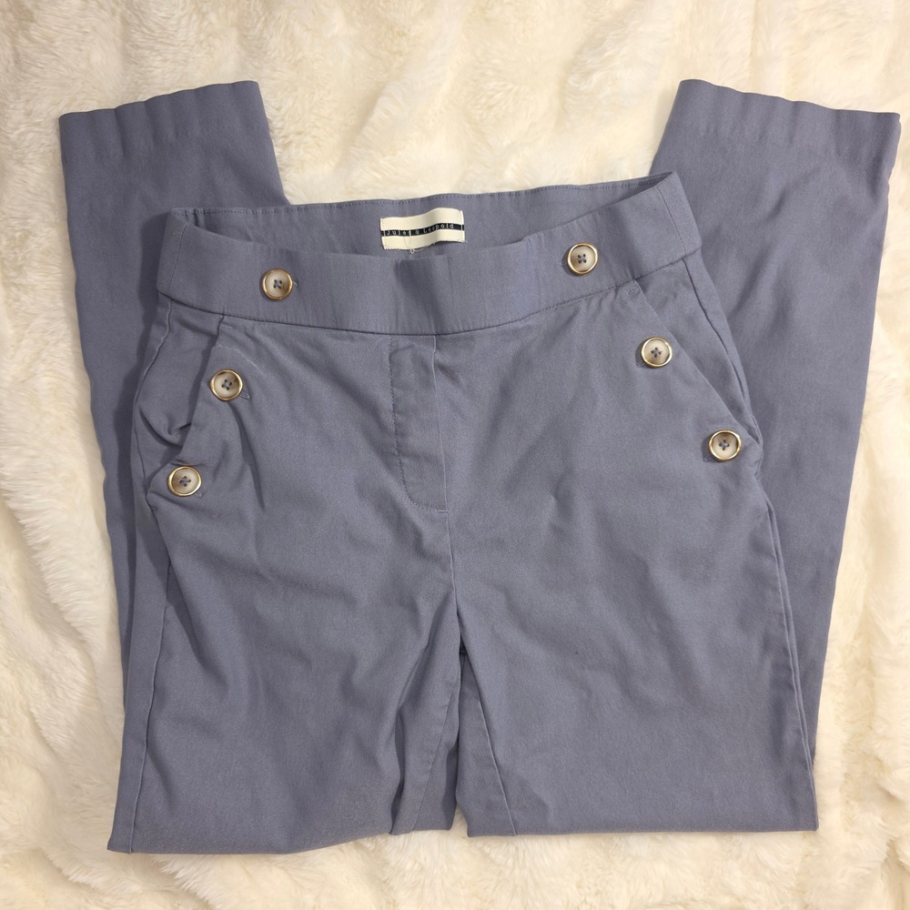 Jules & Leopold Dress Pants Womens 6 Blue Excellent Nautical Button Straight Leg
